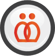 social icon, two red outlines of people next to each other
